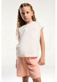 Resim U.s. Polo Assn. Kız Çocuk Krem Bermuda Takım Us2092 KREM 