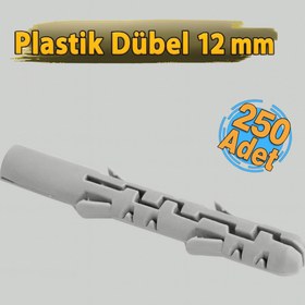 Resim Çim Plastik Dübel 12 mm Gri (250 Adet) Dübel 