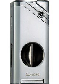 Resim Quantoro Tek Torch Pürmüz V-cut Gri Metal Puro Çakmağı 