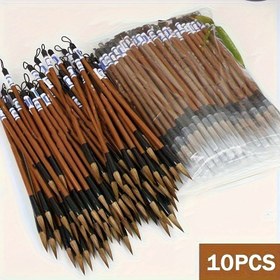Resim 10 adet/20 adet/30 adet/50 adet Bambu Yazı Fırçası, Çin Kaligrafisi ve Resim Fırçası, Düzenli Yazı Fırçası 