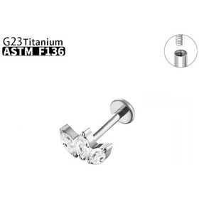 Resim İherag23 Astm F136 Titanyum Piercing Küpe, Dudak, Kulak, Burun Ve Göbek İçin, Cz Süslemeli, Daith Ve Tragus Uyumlu Antik Bakır Kaplama Kırmızı 