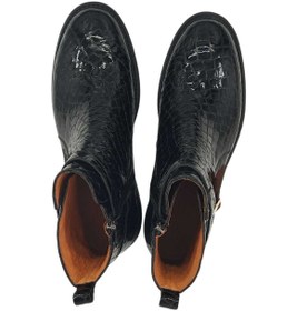 Resim Oneka Shoes Erkek Günlük Çizme Nikel Kilit tokalı siyah kroko rugan 420525YTÇ1147 