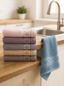 Resim 6'lı Mutfak Havlusu Seti 30x50 cm%100 Pamuk Doku Yumuşak Clara 
