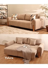 Resim Mora Bohem Koltuk Takımı 3+3+3 & Oturma Grubu Açık Kahve 