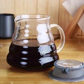 Resim Cam Drip Kahve Servis Sürahisi - Drip Coffee Server - 600 ml - Dayanıklı Borosilikat Cam, Çok Renkli 