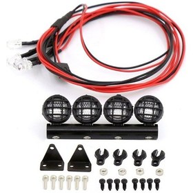 Resim Soulader 1/18 Ve 1/24 Ölçekli Rc Kamyon Ve Araçlar İçin Led Aydınlatma Çubuğu, 4 Ledli Tavan Işık Aksesuarı, Wpl Model Yükseltme Parçası Siyah 