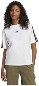 Resim Beyaz Kadın Kısa Kol T-Shirt adidas W 3s Sj Bf T Whıte 