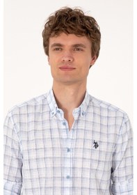 Resim U.s. Polo Assn. Erkek Mavi Gömlek Desenli 50306348-vr036 Mavi 