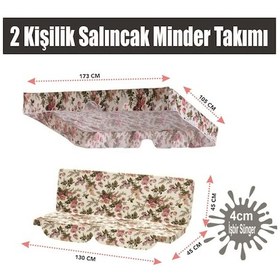 Resim Salıncak Minder Takımı(Süngerli)2 Kişilik Salıncak Minder -I.Gülü 