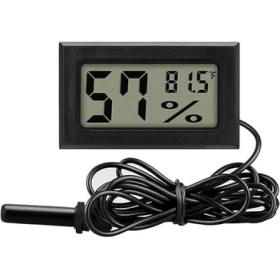 Resim CetKing Mini LCD Nem Sıcaklık Isı Ölçer Problu Dijital Termometre Higrometre Akvaryum Kuluçka Iç Dış Mekan 