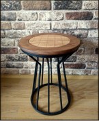 Resim HeeDWooD Design Hasır Dişbudak Tabla Siyah Kumsaati Ayak Yan Sehpa 