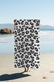 Resim Dijital Baskı Plaj Deniz Havlusu Leoparlı Desen Peştamal HVL0017 