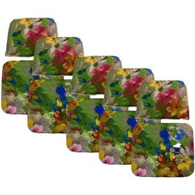 Resim Knsz minder seti 5 li zng&mğr&uslu çiçek desen oturma ve sırt tel sandalyesi minderi bir arada 