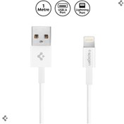 Resim Spigen Essential Lightning to USB-A (1 Metre) Şarj/Data Kablosu MFI Lisanslı C10LS White - SGP11575 
