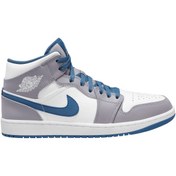 Resim Nike Air Jordan 1 Mid Cement True Blue -Kadın Spor Ayakkabı DQ8426 01 