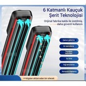 Resim Novahub 6 Katmanlı Sessiz Silikon Yağmur Sileceği 625mm - Evrensel Tasarım 