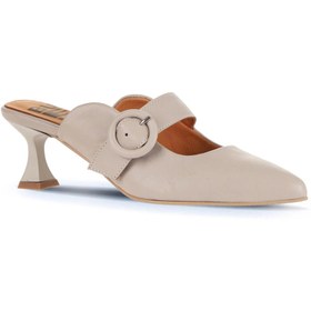 Resim Bueno Shoes Gri Deri Kadın Topuklu Terlik 01wa1301 