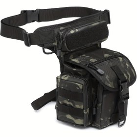 Resim WUIING Outdoor Drop Leg Pouch Thigh Bag, Çoklu Bölme Tasarımı Fermuar Kapatma ile, Bisiklet, Yürüyüş, At Binme ve Motosiklet Yarışı için İdeal, Spor Bel Çantası | Kamuflaj Desen | Dayanıklı Polyester, Spor Bel Çantası 