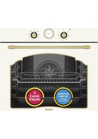 Resim Simfer 9 Fonksiyon Retro Bej 2'li Ankastre Set (8218 Fırın + 3326 Ocak) 