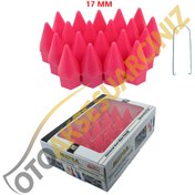 Resim A Kalite Mefsa Bijon Kapağı Sivri 17 Mm Pembe 20 Li Set 