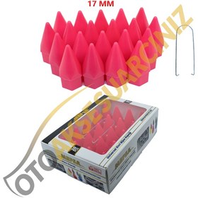 Resim A Kalite Mefsa Bijon Kapağı Sivri 17 Mm Pembe 20 Li Set 