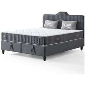 Resim Menekşe Serisi Çift Kişilik Antibakteriyel Full Ortopedik Yataklı Baza Ve Başlık Seti 3 Lü Set 150 x 200 