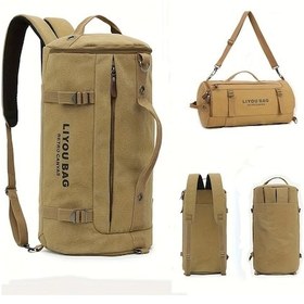 Resim Dashanshop 3ü1 Askılı Erkek Kanvas Sırt Çantası Khaki Basketbol Futbol Taşır Haki 