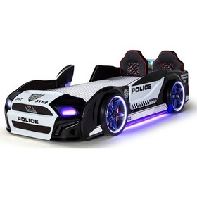 Resim Polis Arabalı Yatak Kapıları Açılan Mustang Full Ledli Kumandalı Ve Müzikli 