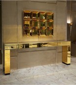 Resim LUXURY VİLLA Luxury Gold Aynalı Dresuar & Dekoratif Ayna Genişlik 150 Cm Derinlik 35 Cm Yükseklik 75 Cm 