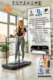 Resim FIT4U Adımsayar, Program, Bluetooth, CE Belgeli, Eğim Ayarlı, Kumandalı, 10km Hız, Katlanabilir Koşu Bandı 