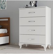 Resim Lake 4 Çekmeceli Geniş Şifonyer Beyaz 