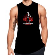 Resim Black İstanbul Workout Master Baskılı Fitness Atleti 