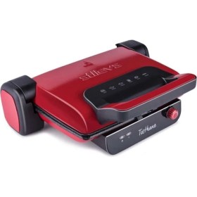 Resim Özbience Kırmızı Renkli Izgaralı Tost Makinesi, Lezzetli Tostlar Için 