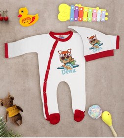 Resim Bitmeyen Kartuş Bk Kids Kişiye Özel Bebek Kıyafeti, Bebek Giyim Hediyesi, Tulum Zıbın Ve Kukuletalı Şapka Seti-4 