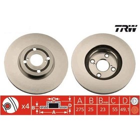 Resim Toyota Corolla Uyumlu Ön Fren Diski E12 Dizel D4D 2002-2007 Trw 