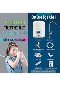 Resim Açık Kasa 5 Filtreli 8 L Çelik İçli Pompasız Su Arıtma Cihazı 
