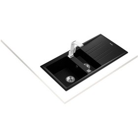 Resim Teka Stone 60 B-Tg Bir Büyük Hazne Bir Küçük Hazne Ve Damlalıklı Tegranite Eviye - Metalik Siyah - 115360010 