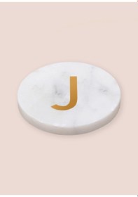 Resim The Mia Mermer Bardak Altlığı J Beyaz 