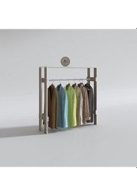 Resim Kenzlife Giysi Dolabı Casim 100 100 25 Crd Askılık Ayakkabılık Bej 