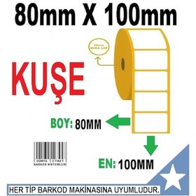 Resim Kuşe Etiket 80X100 Barkod Etiketi 20 Rulo Toplam 8000 Adet 