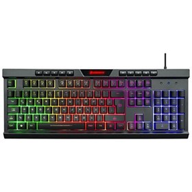 Resim GameBooster GB-G69K Outlander Rainbow Aydınlatmalı Membrane Siyah Q Kablolu Oyun Klavyesi 