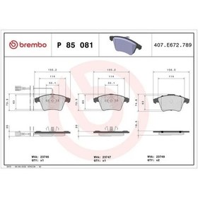 Resim Brembo P85081 On Fren Balatasi 7h0698151 7h0698151d 7h0698151f 