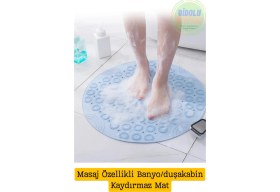 Resim Özbience Kaydırmaz Masajlı Banyo Duş Paspası, Silikon Pedi, Vantuzlu, Konforlu Kullanım 