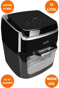 Resim Umie Af12 Advence Pro Xxl 12l Siyah Combo Led Dijital Göstergeli Oven Airfryer/fritöz 