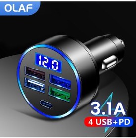 Resim Prestigegoods Olaf Pd Usb Araba Şarj Cihazı Hızlı C Usb Adaptörü İphone 13 Pro Xiaomi Huawei Samsung Uyumlu 