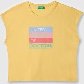 Resim United Colors Of Benetton Kız Çocuk T Shirt Sarı Bnt-g21766-1371 Sarı 