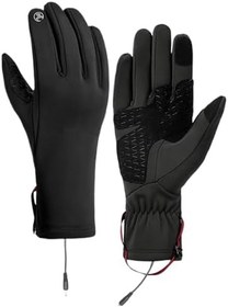 Resim Isıtmalı Eldivenler,USB Şarj Edilebilir Dokunmatik 3 Seviye Isı Ayarlı Eldiven | Kar Eldivenleri - Erkek Kadın Motosiklet Kayak Kamp Bisiklet Yürüyüş Dış Mekan Aktiviteleri İçin 