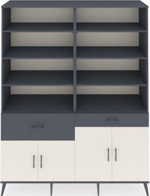 Resim Hyperion Gardrop 10 Raflı 2 Çekmeceli 4 Kapaklı 176x44x221 Antrasit-aytaşı/antrasit Aytaşı/antrasit 