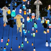 Resim 1PC Jellyfish LED Aşağı Sarkan Işık, Renk Değiştirme Modları ile, Pillerle Çalışan Dekoratif Lamba, Parti, Dış Mekân, Noel, Cadılar Bayramı, Şükran Günü, Sevgililer Günü için Atmosfer Işığı - 3 Tuşlu Piller Dahil 