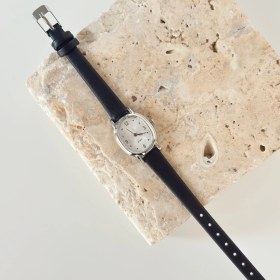 Resim Vesce Atelier Sapphire Gümüş Siyah Kordon Saat 